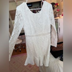 Showpo white lace dress